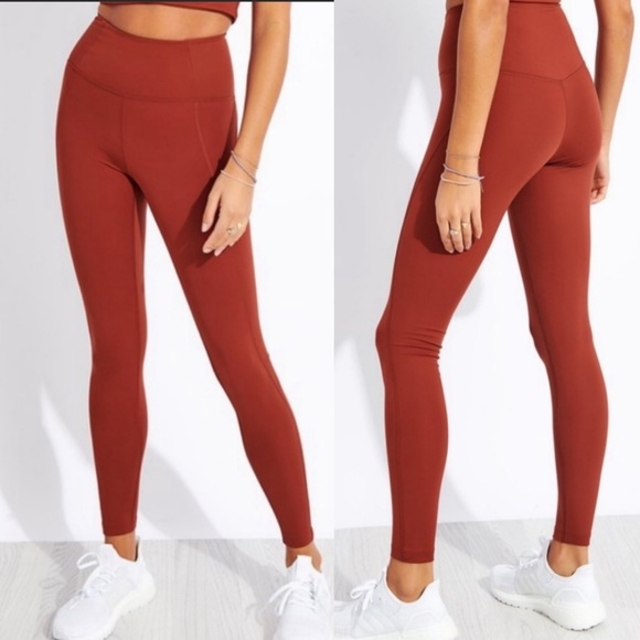 girlfriend collective Pants - Girlfriend Collective High Rise Compressive Leggings: Sedona Ember Mahogany Rust